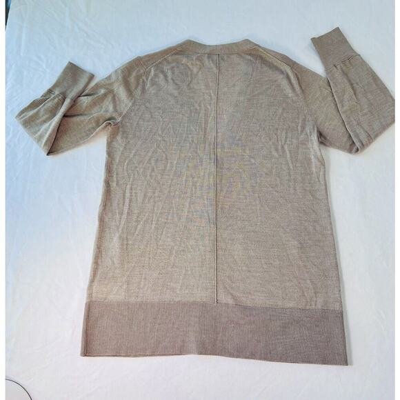 Banana Republic Mens Cardigan Tan Button Front Merino Wool Sz M Grandpa Office - Picture 2 of 9